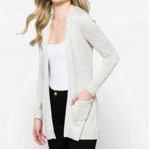 Stitches & Stripes Speckled Open Front Cardigan